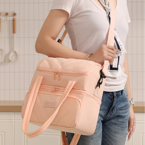 กระเป๋าเก็บความเย็นแบบหนาสองชั้นสำหรับปิกนิก แฟชั่นใหม่  ใส่อาหารได้  ฉนวนกันความร้อน  ขนาดใหญ่  พับเก็บได้  มีซิป - Product Image 6