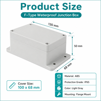 Boîtier de jonction étanche IP65 avec bride de montage de type F 130x68x50mm en plastique ABS ignifuge pour extérieur