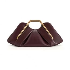 2026 Foreign Trade New Style Evening Party Women's PU Clutch Bag Metal Handle Pleated Design Polyester Trendy Niche Cloud Style - Product Image 3