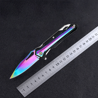Couteau de chasse personnalisé OEM en acier inoxydable avec lame à pointe clip et clip de ceinture, design pliable pour usage extérieur