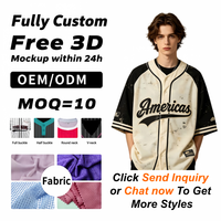 Jersey Baseball Custom Mesh Heavyweight, Butik Streetwear, Cetak Sublimasi, Bernapas, Cepat Kering, Kualitas Tinggi, Urban