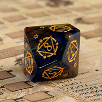 Jeu de dés en verre polyédriques personnalisés avec D6, D20, D12 et plus – Ensemble de 7 pièces colorées et écologiques pour jeux de société Dungeons & Dragons