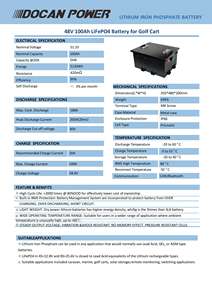 Batteries Docan 2026 48V 72V 96V Lifepo4 pour voiturette de golf, pack de batteries lithium-ion pour voiturette de golf électrique, chariot de <span class=keywords><strong>club</strong></span>, chariot élévateur, camping-car, bateau - Product Image 2