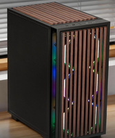 B4MATX Version en bois, supports verticaux, refroidissement par eau à 360 degrés, carte mère Mini ITX préinstallée avec 2 ventilateurs fins de Lian Li