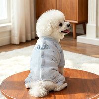 Pakaian Anjing Korea Grosir, Piyama Anjing Fleece dengan Cincin Tali D, Pakaian untuk Kucing Teacup dan Hewan Peliharaan Kecil, Set Pakaian Musim Dingin