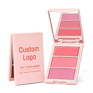 Maquillaje, Rubor en <span class=keywords><strong>Crema</strong></span>, Multi Textura, Resistente al Agua, Logotipo Personalizado, Marca Privada, OEM, ODM, Paleta de Rubores 3 en 1 - Product Image 4