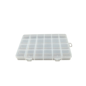 Transparent Plastic <b>Storage</b> <b>Box</b> 24 Compartments <b>Small</b> Hardware Screw Jewelry Organizer Display Case Desktop Organizer - Product Image 5