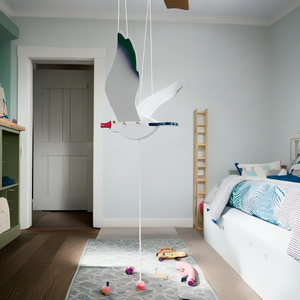 Décoration suspendue <span class=keywords><strong>mobile</strong></span>, décor nautique, décorations d'oiseaux pour la chambre d'enfant, idéal pour la terrasse, le balcon, les mariages, les fêtes, jouets en <span class=keywords><strong>bois</strong></span> en forme de mouettes volantes - Product Image 1