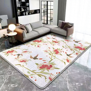 EiffelHome - Tapetes Circulares con Diseño de Flores para Sala de Estar, Estilo Nórdico Europeo, Alfombra de Imitación de Cachemira, Manta para Cama de Dormitorio - Product Image 2