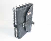 Couverture de carnet en toile cirée, protège-journal fait main avec sangle, pochette pour agenda A5/A6