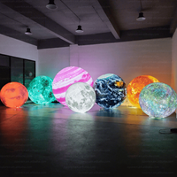 Ballon lunaire gonflable géant de 2m, 3m, 4m avec éclairage LED pour décoration nocturne
