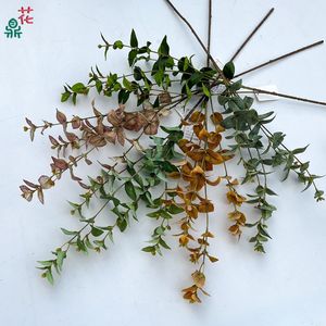 Feuille Artificielle Hua Ding Money Leaf, Tige Unique 30cm-100cm, Décoration Extérieure Mariage, Fleur en Soie - Product Image 1