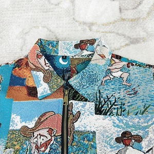 แจ็กเก็ตซิปอัพสำหรับผู้ชายสั่งทำลายปกเสื้อคอเสื้อรถตู้โก๊ะผ้าทอขนาดพลัสไซส์บริการ OEM แบบลำลอง - Product Image 3