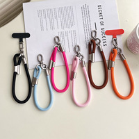 Xuman Cordon coloré en fibre de polyester pour téléphone portable, porte-clés, bracelet anti-perte pour appareil photo, 16 cm, crochet court tressé pour sac de gobelet
