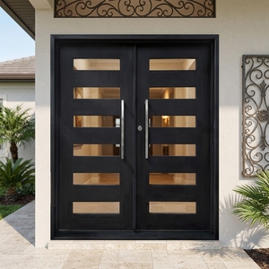 Portes intérieures modernes en fer forgé à ouverture manuelle, surface finie, pour hôtels et villas - Product Image 3