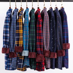 Camicia termica invernale da <span class=keywords><strong>uomo</strong></span> resistente al freddo maglia in pile spessa a doppia faccia Plaid e Cardigan per anziani - Product Image 2