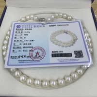 Collier de perles en argent 925 de haute qualité, 7-8mm, 8-9mm, 9-10mm, 10-11mm, tour de cou de perles rondes pour femmes et hommes