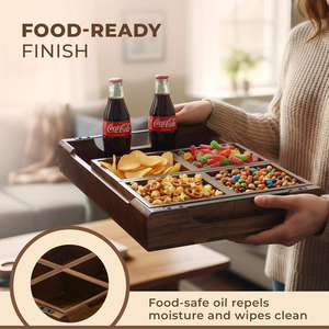 Elegante Vassoio di <span class=keywords><strong>Servizio</strong></span> in Legno - Design Modulare per Servire Cibo, Frutta, Snack, Antipasti e Dessert alle Eventi - Product Image 4