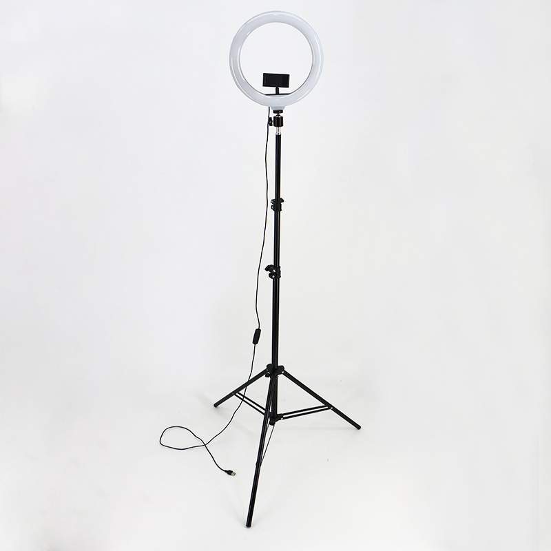 L206 Adjustable Mobile Phone Holder with LED Ring Light Stand for Live Broadcast & Musical Instruments Tripod Stand