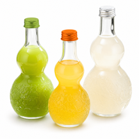 Offre Spéciale – Bouteilles en Verre Transparent en Forme de Gourde 250ml, 350ml, 500ml – Bouteilles Rechargeables pour Jus, Boissons, Café et Thé Infusé à Froid