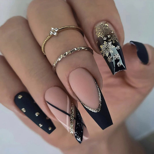<span class=keywords><strong>Uñas</strong></span> postizas a presión al por mayor: puntas <span class=keywords><strong>francesas</strong></span> de cobertura completa, almendradas, cuadradas, tipo ataúd, stiletto, mariposa, de plástico. - Product Image 2