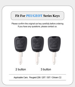 Boîtier de <span class=keywords><strong>clé</strong></span> à distance DM Silver adapté aux <span class=keywords><strong>Peugeot</strong></span> 206 207 307, boîte à <span class=keywords><strong>clé</strong></span> d'origine Dongfeng <span class=keywords><strong>Peugeot</strong></span>, <span class=keywords><strong>porte</strong></span>-clés à <span class=keywords><strong>clé</strong></span> droite - Product Image 2