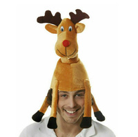 En stock: Nuevo gorro decorativo de tela con cabeza de ciervo, ideal para Navidad, Papá Noel, reno, carnaval, Acción de Gracias y con temática de alces.