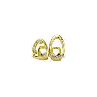 Un Juego de Dientes de Oro Irregulares con Diamantes Completos, Estilo HIPHOP, Súper Brillantes, para Hombre, para Halloween