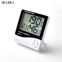 Thermomètre et hygromètre électroniques d'intérieur MASSA avec écran LCD, pour salon de beauté, stockage d'adhésif pour cils, une pile incluse