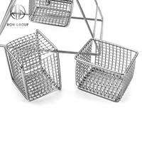 Panier à collations en acier inoxydable, support de présentoir, panier à cupcakes rotatif en métal pour Restaurant