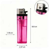 Briquet jetable à silex transparent pour cigarettes et allumage de bougies, prix de gros