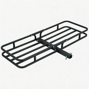 Panier de chargement arrière pour voiture, support de fixation pour attelage, en acier, avec garde-corps, revêtement poudré, compatible avec récepteur de 2 pouces, pour SUV, pick-up, station-wagon, tout-terrain - Product Image 1