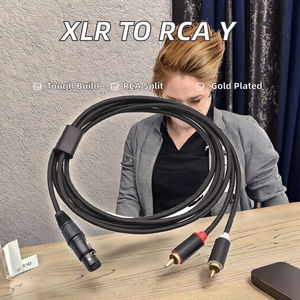 Câble répartiteur 2-en-1 <span class=keywords><strong>XLR</strong></span> femelle vers double <span class=keywords><strong>RCA</strong></span> Y <span class=keywords><strong>Adaptateur</strong></span> <span class=keywords><strong>XLR</strong></span> vers <span class=keywords><strong>RCA</strong></span> à gaine PVC pour projecteur - Product Image 2