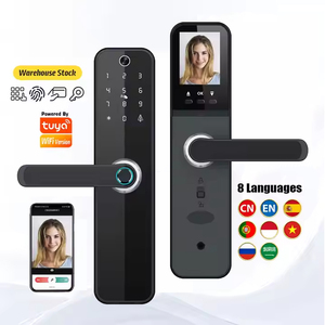 Nút mở cửa điện tử không cần chìa khóa Khóa cửa thông minh có <span class=keywords><strong>camera</strong></span> và vân tay Chống nước Wifi/BT Khóa cửa gỗ nhôm Khóa kỹ thuật số - Product Image 2