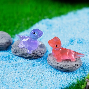 Breloques porte-clés animaux en résine lumineuses et colorées en forme de lézards, en vrac, pour coques de téléphone et ornements miniatures de paysages en résine - Product Image 3