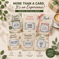 Cartes à gratter promotionnelles personnalisées pour cafés et restaurants, en papier offset écologique, avec remerciements et récompenses, vente en gros, conception gratuite