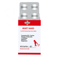 OEM/ODM Pelindung Jantung Hewan Peliharaan HEART GUARD Co Q10 Asam Lemak Omega-3 Vitamin E Tablet Organik Bebas Biji-bijian Penyerapan Cepat Suplemen Perawatan Jantung