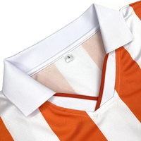 Maillot de football rétro OEM à rayures verticales à manches longues avec col polo personnalisé, logo personnalisé, badge, nom, numéro, maillot de sport pour homme