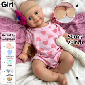 Muñeca Reborn <span class=keywords><strong>de</strong></span> Silicona <span class=keywords><strong>de</strong></span> 20 Pulgadas, Cuerpo Regordete, Tacto Suave, Muñeca <span class=keywords><strong>de</strong></span> Compañía para Niños Pequeños, Regalo - Product Image 4