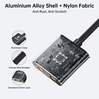 Adaptador de Cable de Audio USB C a Doble 3.5mm, Tarjeta de Sonido Externa, Cable Divisor para Auriculares y Micrófono para Teléfono, PC y Juegos