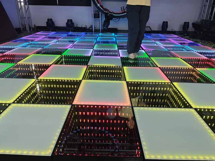 DMX RGBW 3D Infinity Mirror LED Dance Floor for Wedding Parties Stage ...