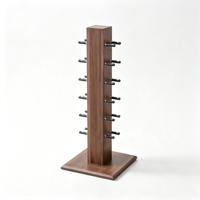 Support de présentation de haltères en bois double face sur pied, personnalisable en taille