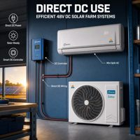 Climatiseur mini-split solaire avec entraînement direct DC solaire et alimentation de secours CA pour le refroidissement des fermes et des entrepôts