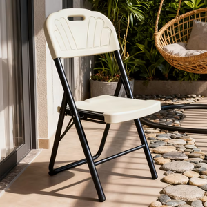 Conjunto de Mesa y Sillas Plegables Portátiles para Exteriores, de Pesca, con Marco de Acero Inoxidable y PE, Diseño Moderno, Color Blanco, para Jardín, Gimnasio, Hotel - Product Image 2