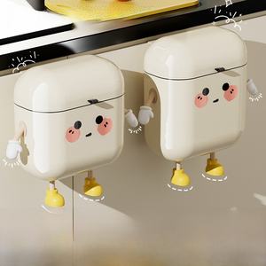 Cubo de basura grande, sin perforaciones, de estilo lujoso y atractivo, para cocina y baño, tipo sándwich, montado en la pared. - Product Image 1