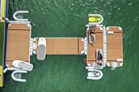 Drop Stitch pont d'eau flottant Bateau gonflable Pêche eau flottante aire de jeux Island Pontoon Yoga Floating Dock Platform
