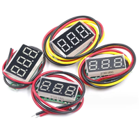 Voltmeter Digital DC 0-100V 0.28 Inci, Meter Tegangan Dua Kawat Tiga Kawat dengan Proteksi Terbalik yang Dapat Disesuaikan