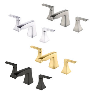 2 Griff 3 Loch Waschtisch mischer Wasserhahn Waschbecken Wasserhahn Massiv Messing Becken Pistole grau Wasserhahn Mixer - Product Image 1