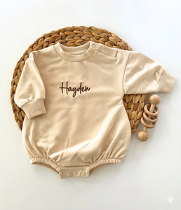 Grosir Romper Bayi Ukuran Besar Bermonogram, Sweatshirt Katun Custom, Set Pakaian Bayi Unisex - Product Image 3