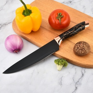 Ensemble de couteaux de chef en acier inoxydable de haute qualité, 6 pièces, revêtement antiadhésif, couteau à pain avec poignées ergonomiques - Product Image 2